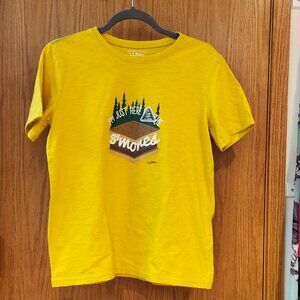 NWT - LL BEAN Kids Glow in the Dark Graphic Tee "I'm Just Here for the Smores"